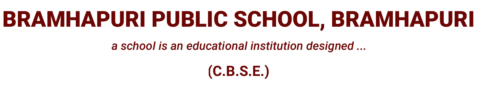 Bramhapuri Public School Bramhapuri